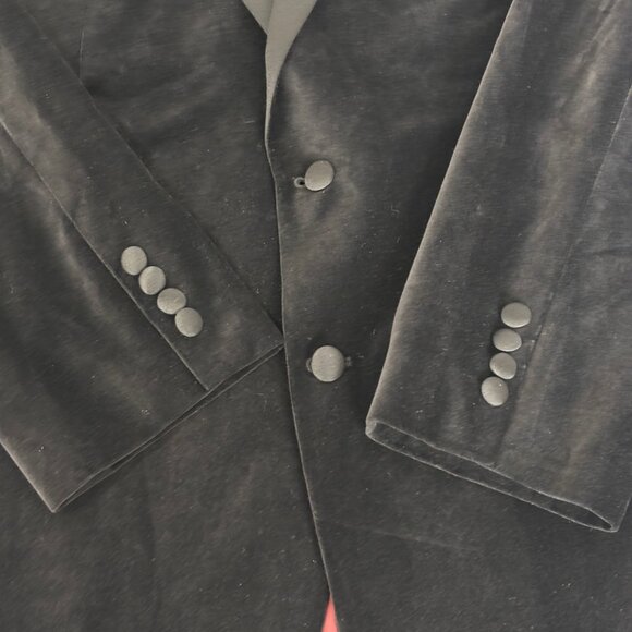 Stafford Velveteen Blk Tux Prom Formal Jacket Vtg Authentic 90’s Sz 46R - Picture 4 of 16